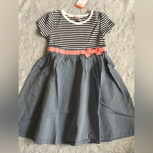 NWT Gymboree sz 4T chambray stripe dress, sz XS (4) coral cardigan, lot of 2 NEW - Picture 4 of 13